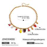 ELEGANT 18KGOLD STAINLESSSTEEL FRUIT CHARMBRACELET_CWAJE4831