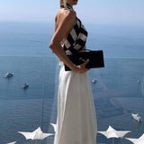 Straight-Leg Vacation Style Wide-Leg Pants