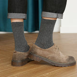 SOLID COLOR MASSAGE BOTTOM CASUAL MID CALF SOCKS_CWMS0993