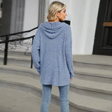 Solid-Color Hooded Loose Long-Sleeved Sweatshirt_Cwtbll4086
