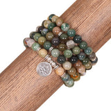 108 INDIAN STONE BEADED BRACELET WITH CHARM_CWAJE3934