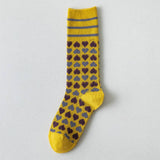 Vintage Love Print Mid-Tube Socks For Women_Cwms0409