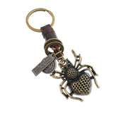 Vintage Alloy Spider Cowhide Keychain_Cwmm4785