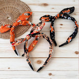 Halloween Skull Bunny Ear Headband Print_Cwaha07597