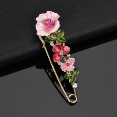 Cwaje2560_Flower Rhinestone Clothing Accessories Pin
