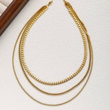 FASHIONABLE THREE LAYER SNAKE BONE CHAIN NECKLACE_CWMM3577