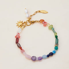 Vintage Pearl Turquoise Star Bracelet, 18K Gold
