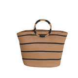 NEW STRIPED TOTE STRAW BAG WOVEN BAG_CWAB1889