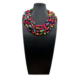 ETHNIC STYLE COLORFUL WOODEN BEADS WOVEN NECKLACE_CWMM4860