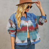 Washed And Color-Blocked Denim Jacket