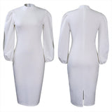 SOLID COLOR TEMPERAMENT FASHION PLUS SIZE DRESS_CWDMD3707