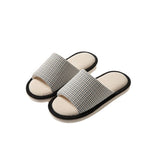 SIMPLE FABRIC INDOOR LINEN SLIPPERS_CWSHS0846