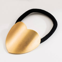 MINIMALIST METAL HEART SQUARE ELASTIC HAIR TIE_CWAHA6249