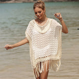 SPLICED TASSEL CROCHET BEACH COVER UP_CWMM1229