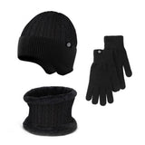 Winter Outdoor Fleece Knitted Hat Three Piece Set_Cwmm2808