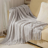 KNITTED TASSEL THIN BLANKET SOFA BLANKET_CWMM0183