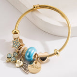 Unique Beaded Bracelet With Clover Charms_Cwmm8604