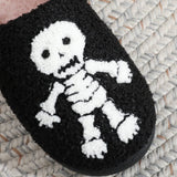 HALLOWEEN SKULL EMBROIDERED COTTON SLIPPERS_CWSHS0855