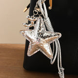 STYLISH SILVER STAR BALLOON DOG BAG KEYCHAIN_CWMM7638