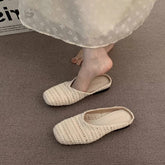 Unique Woven Slip-On Clogs With Closed Toe