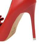 SLIM SHALLOW MOUTH POINTED BOW HIGH HEELS_CWSHH0045