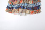 Vintage High Waist Ruffle Print Mini Skirt