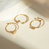 18K PALD GOLD STAINLESS STEEL RINGS SET WHOLESALE_CWAJE1231