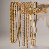 MULTILAYER GOLD PLATE STAINLESS STEEL NECKLACE_CWAJE0619