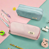 DOUBLE WINDOW SIMPLE CASUAL PENCIL POUCH_CWAB2804