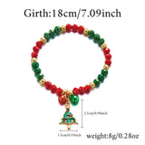 Cwaje2511_Pendant Santa Claus Crystal Bell Beaded Bracelet
