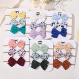 COTTON LINEN BOW HEADBAND SET FOR BABIES_CWAHA6742