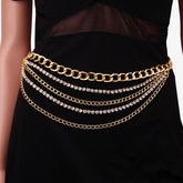 MULTI LAYER DIAMOND STUDDED RETRO WAIST CHAIN_CWMM0668