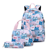BACKPACKS FOR SCHOOL 3 PIECE PRINT SET FOR GIRLS_CWAB5478