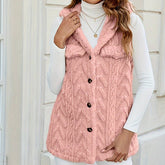 Warm Stylish Plush Hooded Cardigan Vest