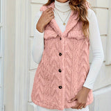 Warm Stylish Plush Hooded Cardigan Vest