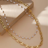 Trendy Geometric Layered Pearl Necklace_Cwmm3580