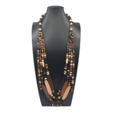 MULTI LAYERED GEOMETRIC WOODEN BEAD NECKLACE_CWMM4563