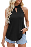 Waistcoat Halter Top Keyhole Sleeveless Shirt