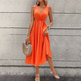 Waist-Exposed V-Neck Sexy High-Waisted Dress