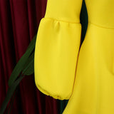 LANTERN SLEEVE HIGH WAIST BOW OVERSIZED DRESS_CWDMD3664