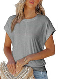 Womens Fashion Pleated Side Raglan Sleeve Tee