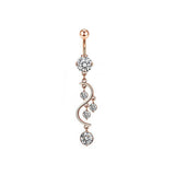 Zircon Tassel Belly Button Ring Piercing_Cwmm9451