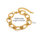 18K GOLD SILVER CHUNKY CHAIN BRACELET STEEL_CWAJE4651
