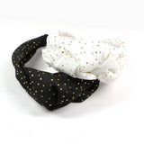 NEW POLKA DOT KNOTTED WIDE BRIMMED HEADBAND_CWAHA0988