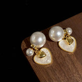 Valentines Day Heart Pearl High Design Earrings