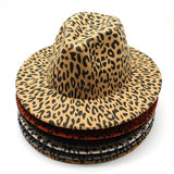 FEDORA HAT LEOPARD PRINT HAT JAZZ WIDE BRIM HAT_CWAH2545
