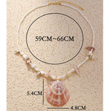 BEACH SHELL OCEAN SCALLOP PENDANT NECKLACE_CWAJE1561