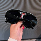 LARGE FRAME DOUBLE BEAM DIAMOND STUDDED SUNGLASSES_CWASG0833