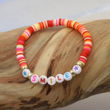 COLORFUL POLYMER CLAY LETTER BEADED BRACELET_CWMM3570