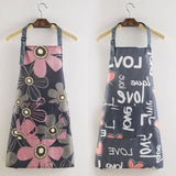 CHRYSANTHEMUM PRINT WATERPROOF APRONS WITH POCKETS_CWMM2030